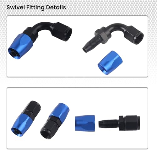 AN6 Power Steering Hose Fitting Kit for LS Swap LS1 LS3 Pump
