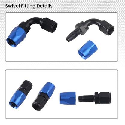AN6 Power Steering Hose Fitting Kit for LS Swap LS1 LS3 Pump