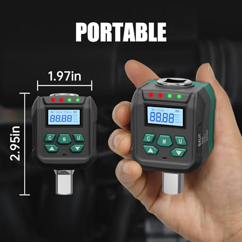 1/2" Digital Torque Wrench Adapter, ±2% Accuracy, 1.3-44.2 Ft-lb - size: 1.3-44.2 Ft-lb (1.8-60 Nm)