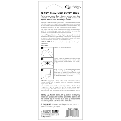 STAR BRITE Epoxy/Aluminum Putty Stick, Waterproof Repair - style: Aluminum