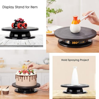 11”Rotate Turntable Sculpting Wheel Painter's Rotate Turntable Kits Acrylic Pouring Strainers Painting Cone Stand Disposable Aprons for DIY Pouring Acrylic Paint Creating Unique Patterns Art Supplies