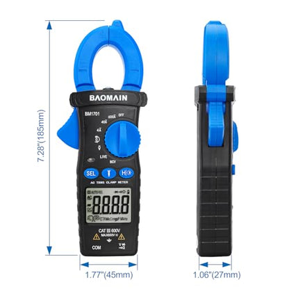 BAOMAIN Digital Clamp Meter 4000 Counts AC Current AC/DC Voltage BM1701