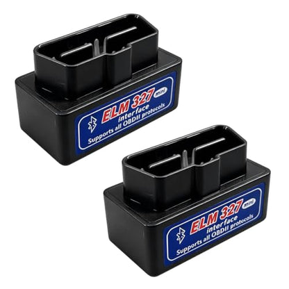 2 PCS ELM327 OBDII Car Auto Diagnostic Scanner, Professional Mini Bluetooth Scan Tool Engine Fault Code Reader, Wireless Failure Detector Interface Adapter for Most OBD II Vehicles (Black) - color: Black, 2 PCS