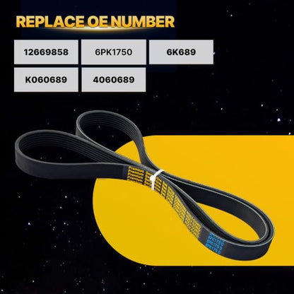 12669858 Serpentine Drive Belt with Chevy Silverado Suburban Tahoe - size: 6PK1750-1750mm