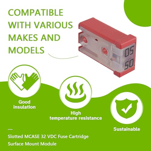 50A 32V Mini Slotted Automotive MCASE Shaped Cartridge Fuse Kit(Pack of 6pcs,50A) - style: 50A