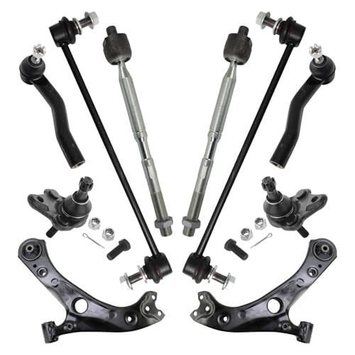 TRQ Front Steering and Suspension Kit Tie Rods Control Arms Ball Joints - style: PSA39344