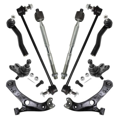 TRQ Front Steering and Suspension Kit Tie Rods Control Arms Ball Joints - style: PSA39344
