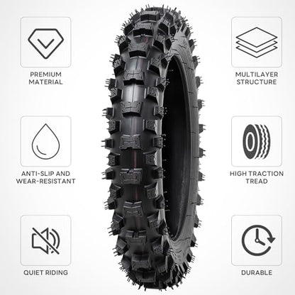 2.50-10 4PR TT 33J Off Road Mini Dirt Bike Front/Rear Tire and Inner Tube Compatible with 2.5-10 Off Road Dirt Bike Pit Bike/Motorcycle Tire (P-279)