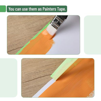 Mr. Pen- Green Masking Tape, 0.6 Inch Wide, 3 Rolls, 3 x 55 Yards - color: Light Green