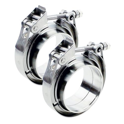ROADFORMER 3.5 inch V Band Clamp with Flanges, Quick Release, 2 Pack - size: 3.5 inch