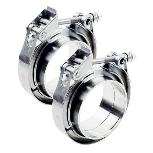 ROADFORMER 3.5 inch V Band Clamp with Flanges, Quick Release, 2 Pack - size: 3.5 inch