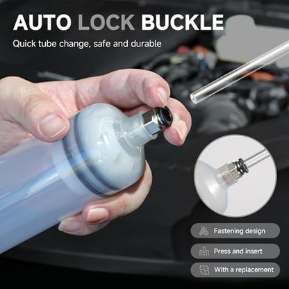 500cc Fluid Extractor Pump for Automotive Use,Manual Oil Change Syringe with 70cm Rubber Hose & 2pcs 30cm Extension Tubes for Easy Oil Change