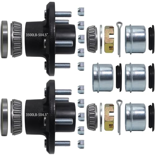 iBroPrat 2 Sets Trailer Hub Kit 5 Bolt 4.5 for 3500 lb 5 Lug #84 Spindle