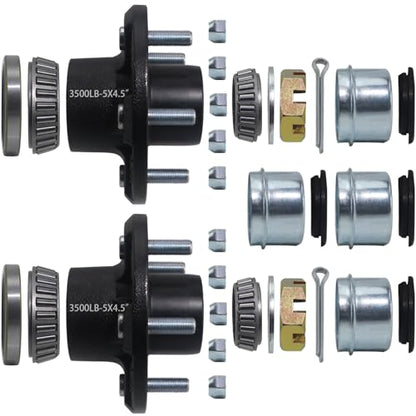 iBroPrat 2 Sets Trailer Hub Kit 5 Bolt 4.5 for 3500 lb 5 Lug #84 Spindle