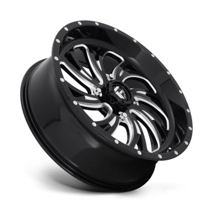 Fuel UTV D641 18X7 4X137 GL-BLK-MIL 13MM - D6411870A644 - color: GLOSS BLACK MILLED, size: 18x7