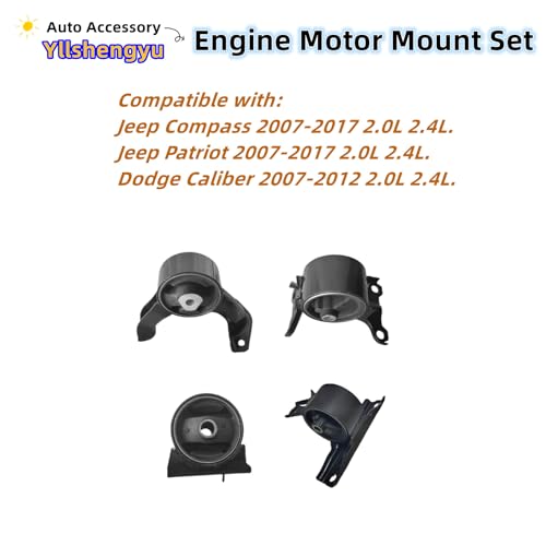 Engine Motor Transmission Mount Kit for Jeep Compass/Patriot - size: Jeep Compass/Patriot 2007-2017 2.0L/2.4L