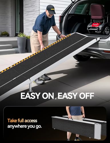 FACHNUO 12FT Wheelchair Ramp with Support Legs, Adaptive Rotatable Tailgat - size: 12FT(Using height 12-36'')