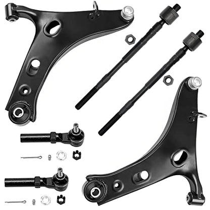 Detroit Axle - Front Lower Control Arms w/Ball Joints Inner Outer Tie Rod - size: 6CS48123/6PC