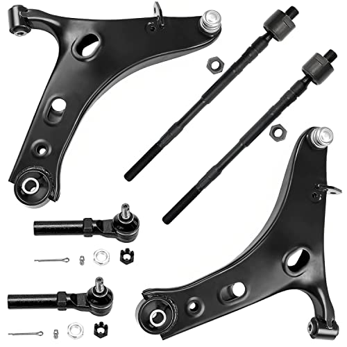 Detroit Axle - Front Lower Control Arms w/Ball Joints Inner Outer Tie Rod - size: 6CS48123/6PC