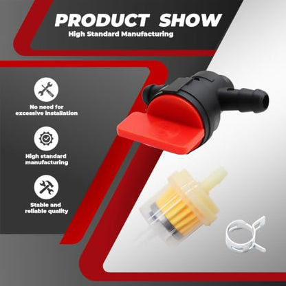 Nakkaa 1/4" Fuel Filter Shut Cut Off Compatible With Mowers Garden Machines