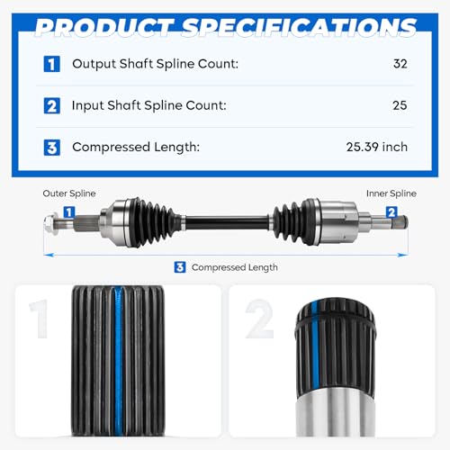 Front Left CV Axle Shaft Assembly 2009-2020 for Dodge Journey 2.4L(FWD)