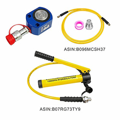 AMZCNC 5 Ton Low Profile Hydraulic Ram Cylinder, 7mm Stroke - size: 5T