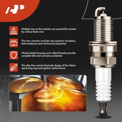 A-Premium Ignition Coil Pack and Iridium Spark Plugs - color: Yellow