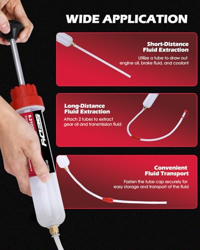 SEDY Fluid Extractor - 200cc Multi-Purpose Syringe, Oil Suction Pump, Manual Extraction and Filling Pump, Automotive Oil Syringe - style: 200CC