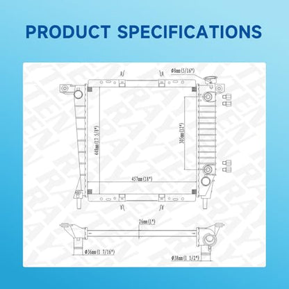 Rayten 1062 Aluminum Radiator Compatible with Ford Ranger 1985-1994 2.0L 2.3L L4 & Mazda B2300 1994 2.3L L4,Replaces E57H8005ACA E57H8005GA E57H8005HA E57H8005JA E57H8005JSA - size: RAD:1062