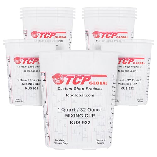 Custom Shop Paint Mixing Cups, 32-Ounce, 12 Pack, Plastic Measuring Cups - style: 12 Cups