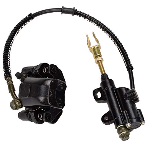 HIAORS Rear Disc Brake Master Cylinder Caliper Assembly for Tao tao Coolster 125cc 110cc Chinese ATV 4-Stroke 90cc 70cc 50cc Kazuma Baja SunL NST Roketa Loncin Lifan Vitacci Quad 4 Wheeler Parts - color: black