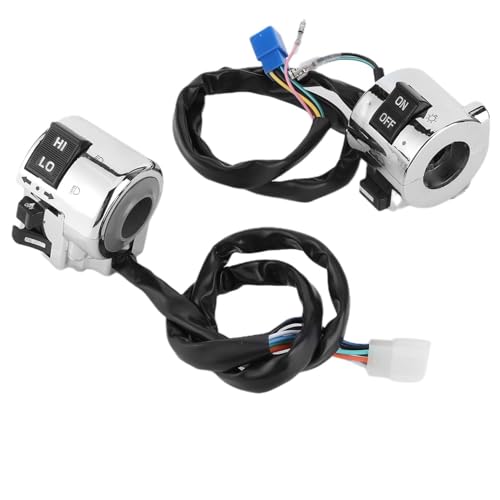Motorcycle Handlebar Switch Assembly 25mm, Left & Right Pair Control Unit with Turn Signal, Horn, Headlight High/Low Beam for Scooter Moped ATV UTV