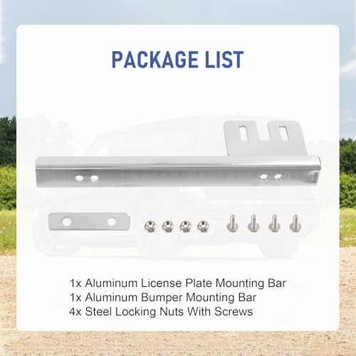 Front Bumper License Plate Mount Bracket Relocator Holder Bar Silver - color: Silver