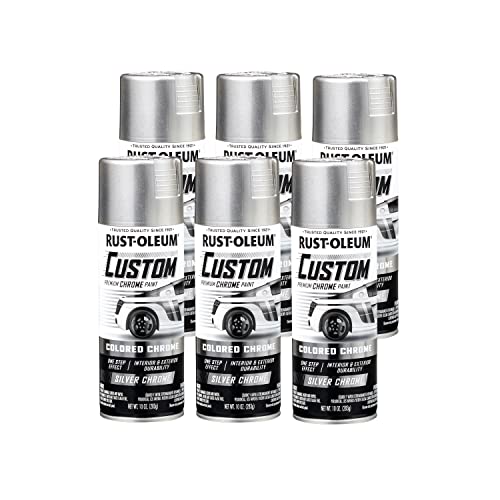 Rust-Oleum Automotive Custom Lacquer Spray Paint, Silver Chrome - color: Silver Chrome, size: 10 Ounce (Pack of 6)