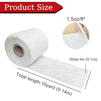 1.5oz Fiberglass Chopped Strand Mat, 10 Yards X 4" Fiberglass Mat - size: 10 Yards X 4"