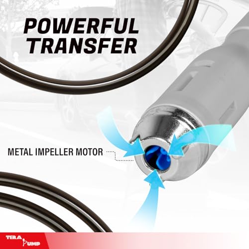 TERA PUMP 3rd Gen. Fuel Transfer Pump w/Quick Flow Control Nozzle - style: 8.2 ft Pump (3 Pwr Options)