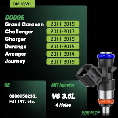 Fuel Injectors 3.6L V6 FITS JEEP/Dodge 8pcs/set 2011-2019 4 Hole