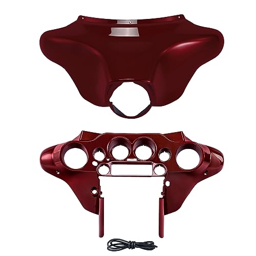 XMT-MOTO Red Batwing Fairing Fit For Harley Touring 1996-2013 - style: RED -Outer&Inner