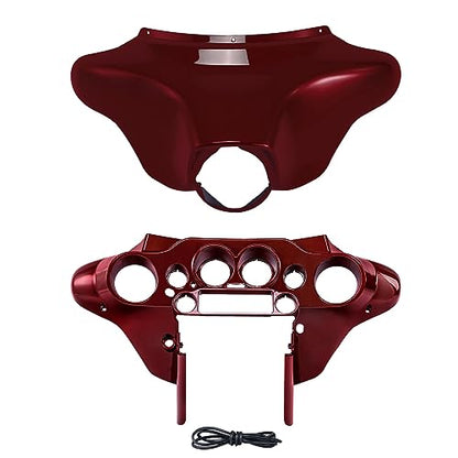 XMT-MOTO Red Batwing Fairing Fit For Harley Touring 1996-2013 - style: RED -Outer&Inner
