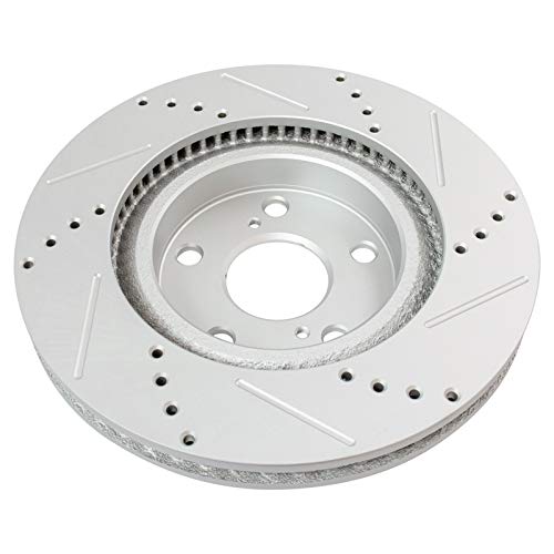 TRQ Performance Front and Rear Brake Rotor Set Coated Drilled Slotted - style: BRA15025