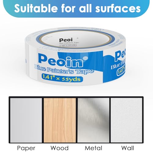32Roll Blue Painters Tape 1.5 Inch Wide Bulk Masking Paint Tape 1.41inx55yd - size: 1.41 Inch X 32 Rolls