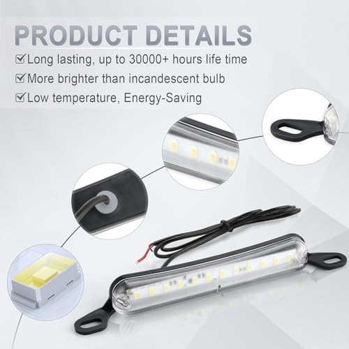 LivTee License Plate LED Light, Extremely Bright Assembly for Trailer UTV ATV Truck RV Boat, Xenon White(6000K) - color: Xenon White