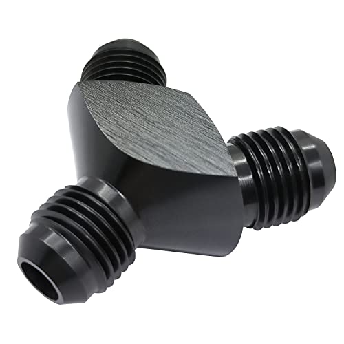 YSIL 6AN Male Flare Y Block Fitting Adapter 3-Way Union Splitter Aluminum - size: 6