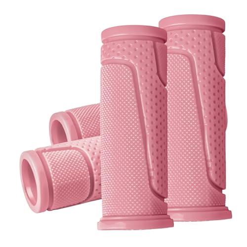 9-Color Kids Bike Handlebar Grips - Non-Slip TPR Bicycle Grips for Mini Bikes & Micro Scooters (22.2mm, 90mm) - color: Pink