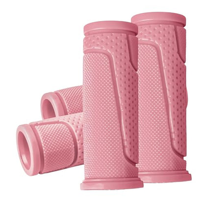 9-Color Kids Bike Handlebar Grips - Non-Slip TPR Bicycle Grips for Mini Bikes & Micro Scooters (22.2mm, 90mm) - color: Pink