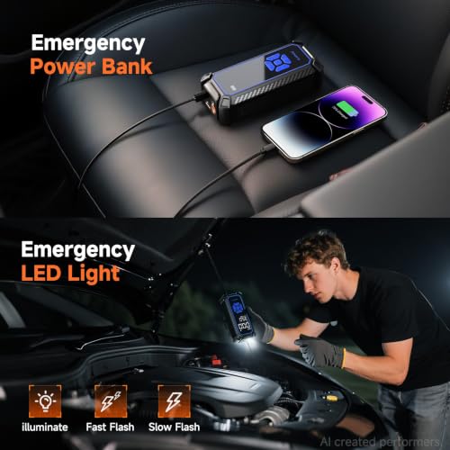 OlarHike Tire Inflator Portable Air Compressor,Dual Power-3*2000mAh &12V DC - color: 2-blue