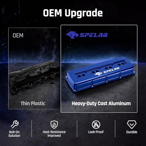 SPELAB Valve Cover Compatible with Hemi Gen III 5.7/6.1/6.4 Engine 2003-2020 Cast Aluminum Blue - color: Blue