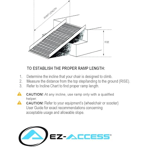 EZ-ACCESS - Portable Wheelchair Ramp and Aluminum Ramp with Handrails - Heavy Duty Mobility Device, Handicap Ramp with Solid Surface for Steps and Handrails for Transport and Storage - 3G 3-Foot - size: 36 Inch (Pack of 1), style: Ramp Only