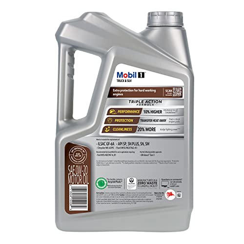 Mobil 1 Truck & SUV Full Synthetic Motor Oil 0W-20, 5 Quart (Pack of 2) - size: 5 Quart (Pack of 2)