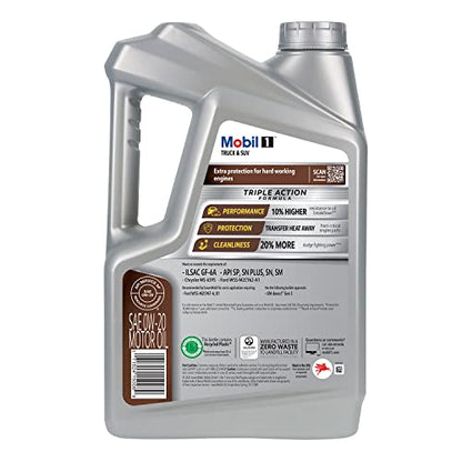 Mobil 1 Truck & SUV Full Synthetic Motor Oil 0W-20, 5 Quart (Pack of 2) - size: 5 Quart (Pack of 2)